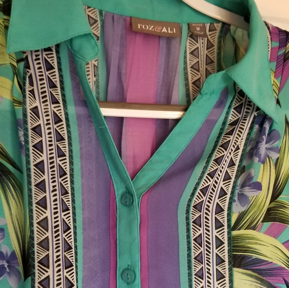 Colorful Tribal Roz & ALI.. Print Top - Picture 4 of 7